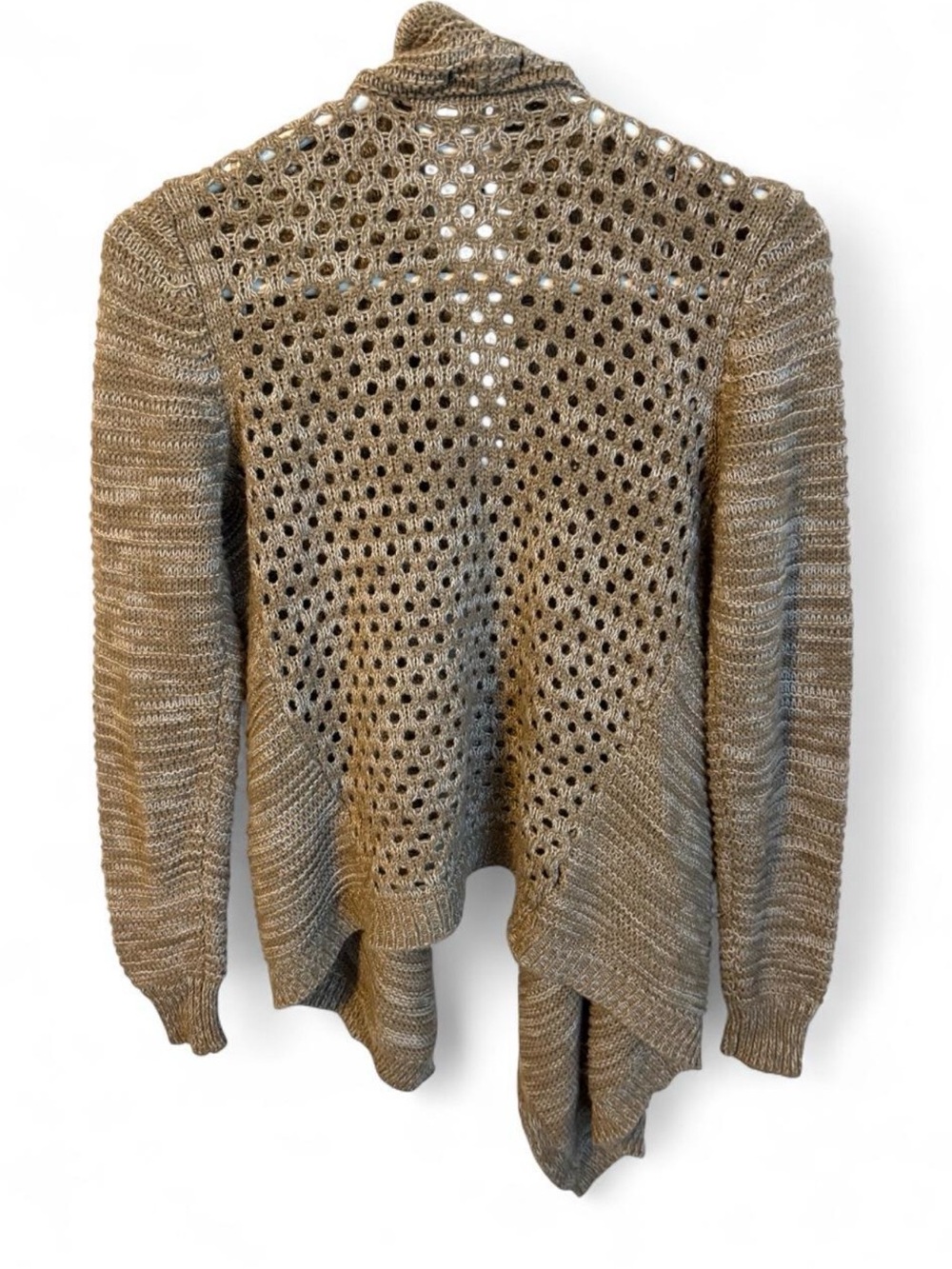 RXB Brown Draped Open-Front Knit Cardigan - Picture 4 of 5